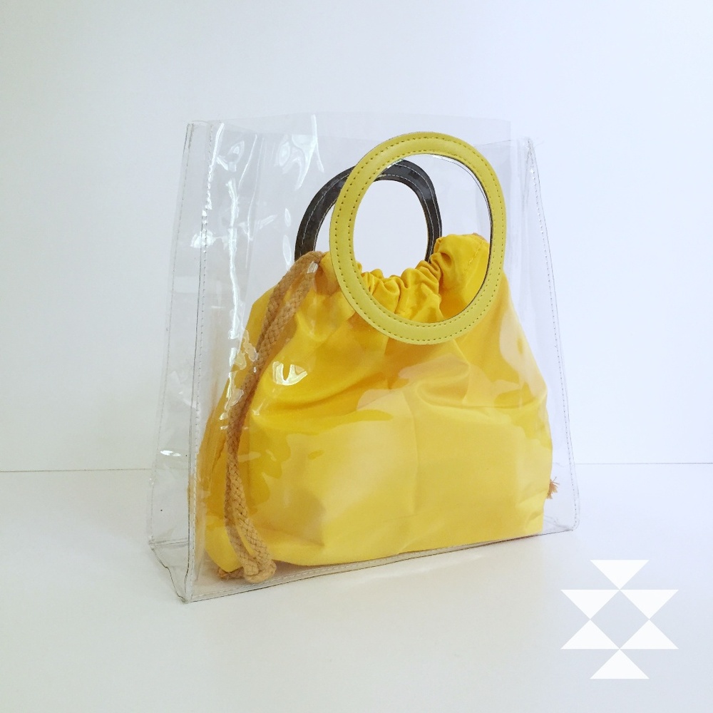 Transparent Bag with Yellow Removable Pouch